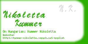 nikoletta kummer business card